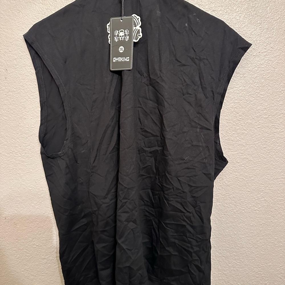 Black Men's Gymking Workout Sleeveless Shirt